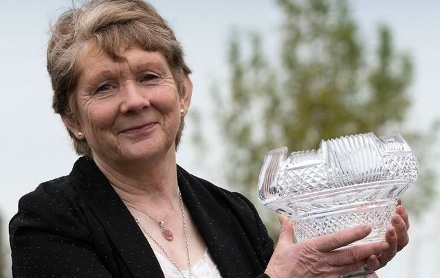Historian and advocate Catherine Coreless with her Irish Red Cross lifetime achievement award.
