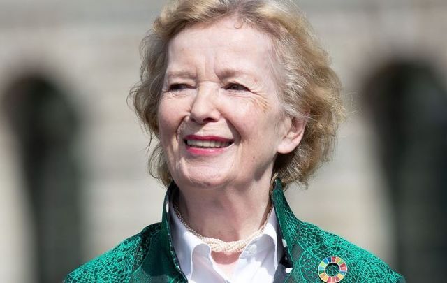 Mary Robinson, former President of Ireland, at the 2020 National Day of Commemoration Ceremony in Dublin.