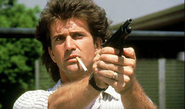 Mel Gibson as Riggs in \"Lethal Weapon\".