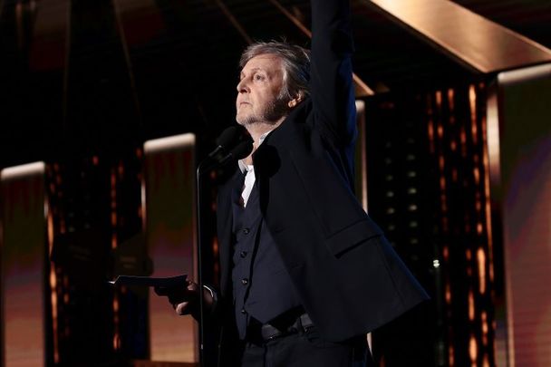 October 30, 2021: Paul McCartney speaks onstage during the 36th Annual Rock & Roll Hall Of Fame Induction Ceremony at Rocket Mortgage Fieldhouse in Cleveland, Ohio.