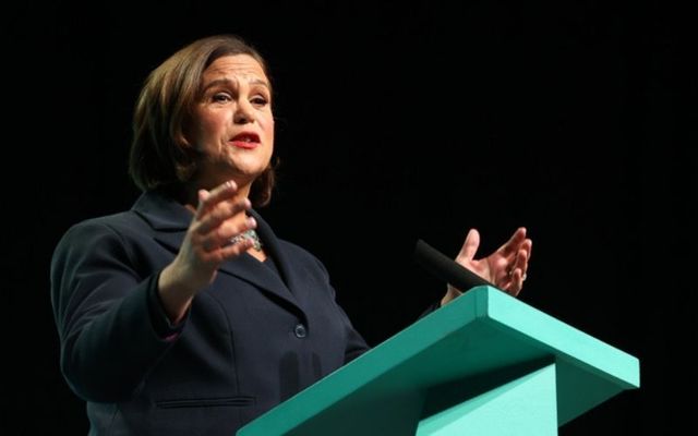 Mary Lou McDonald addresses the Sinn Féin Ard Fheis in October. 