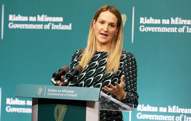 December 3, 2021: Minister for Justice Helen McEntee in Government Buildings as she announced a new landmark scheme to regularise long-term undocumented migrants.