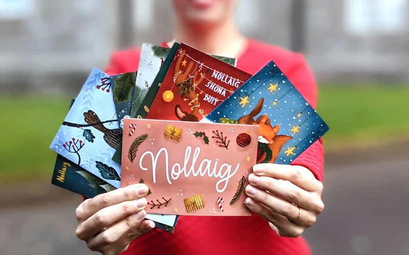 An Irish language school is using Christmas cards to spread the use of Gaeilge