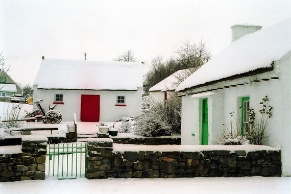 A cottage in Donegal under a carpet of snow. 