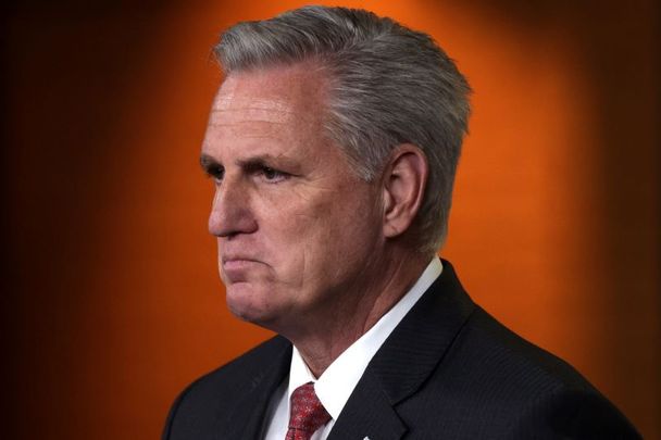 July 1, 2021: U.S. House Minority Leader Rep. Kevin McCarthy (R-CA) speaks during a weekly news conference at the U.S. Capitol in Washington, DC.