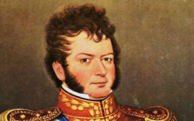 A portrait of Bernardo O\'Higgins. 