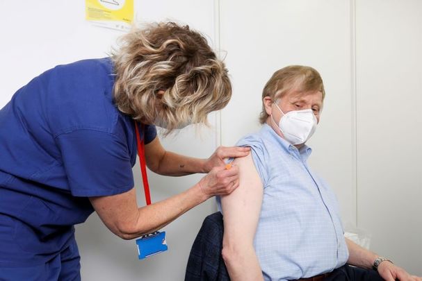 A Covid vaccine being administered at the Aviva Stadium in Dublin, April 2021.