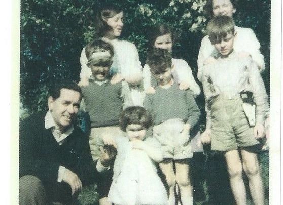 The Farrells: Jean, her father and her three sister and three brothers. 