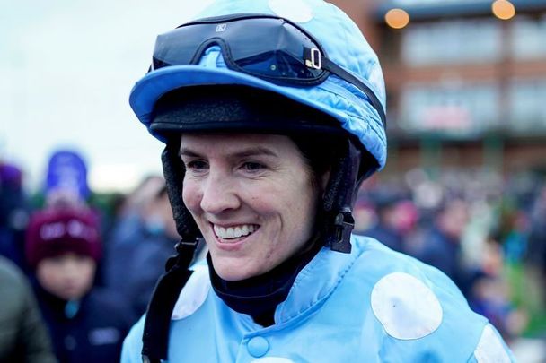 November 28, 2021: Irish jockey Rachael Blackmore poses at Fairyhouse Racecourse in Ratoath, Ireland.
