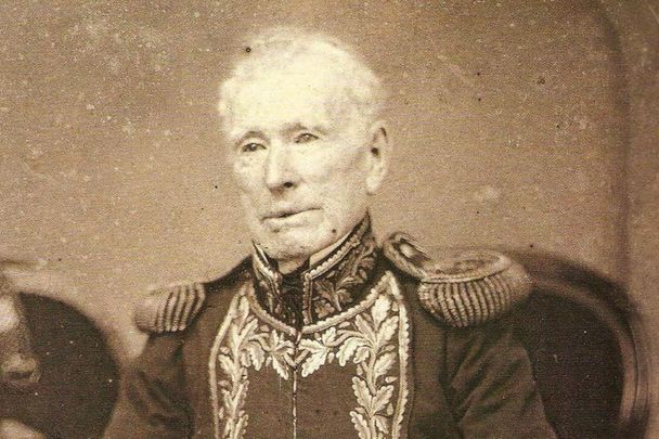 Daguerreotype of the Irish-born Admiral William Brown during its last years. He is considered \"the father\" of the Argentine Navy.