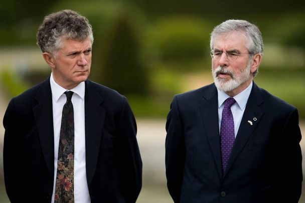 Photographed in 2004: Jonathan Powell (L), former Downing Street Chief of Staff and chief British negotiator on Northern Ireland and Gerry Adams, former leader of Sinn Fein.