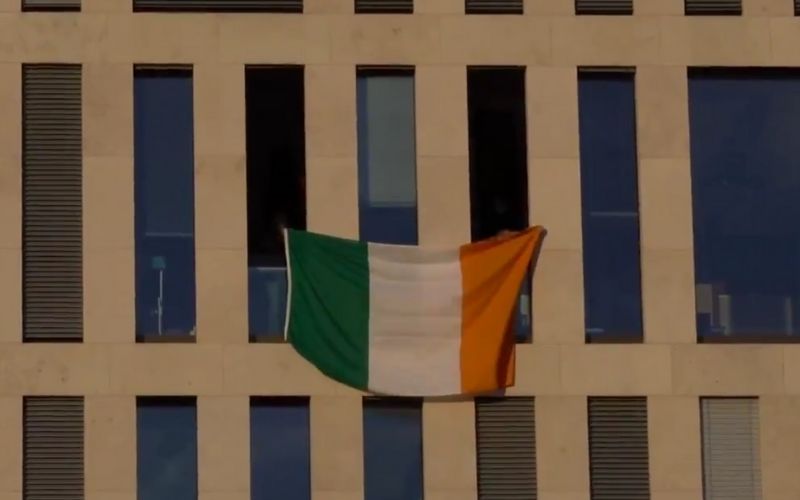 Swiss police hang Irish flag in honor of Garda dance challenge