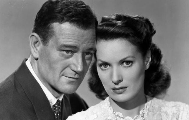 John Wayne and Maureen O\'Hara famously starred together in the beloved film \'The Quiet Man\'.