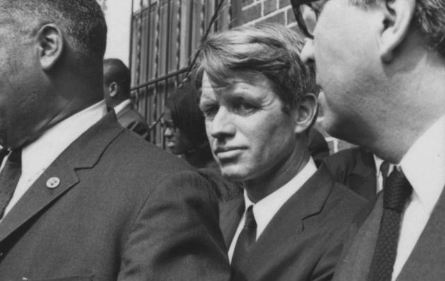 April 9, 1968: Senator from New York, Robert F. Kennedy photographed at Martin Luther King Jr\'s funeral.