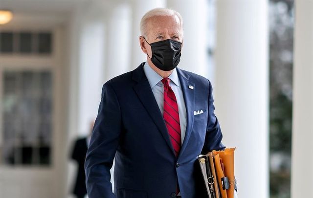 January 28, 2021: President Joe Biden walks along the Colonnade of the White House en route to the Oval Office.