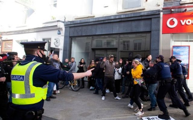 Gardaí charged at protesters during Saturday\'s anti-lockdown protests.