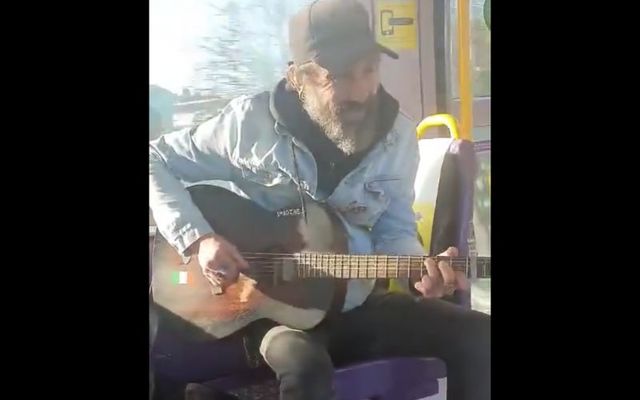 Dublin busker Mick McLoughlin entertained a child on public transport by performing the song \"You\'ve Got a Friend in Me.\"