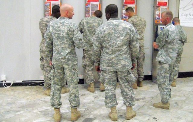 US troops pictured at Shannon Airport in August 2010.