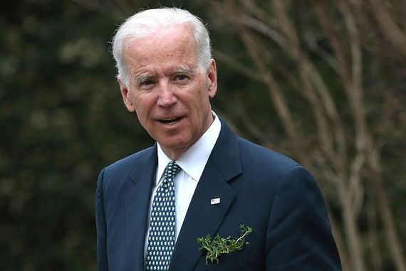 Joe Biden celebrates St. Patrick\'s Day while serving as Vice President. 