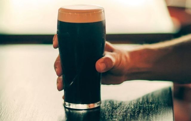 A pint on a rainy afternoon in an Irish seaside pub.