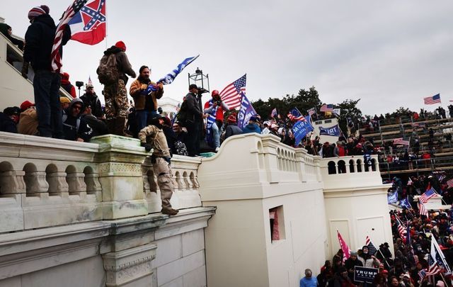 Rioters at the US Capitol on January 6, 2021.