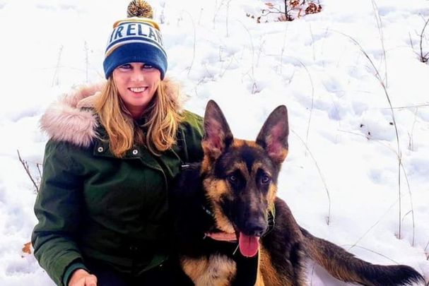 Sinéad Lyons and her dog Flossie.