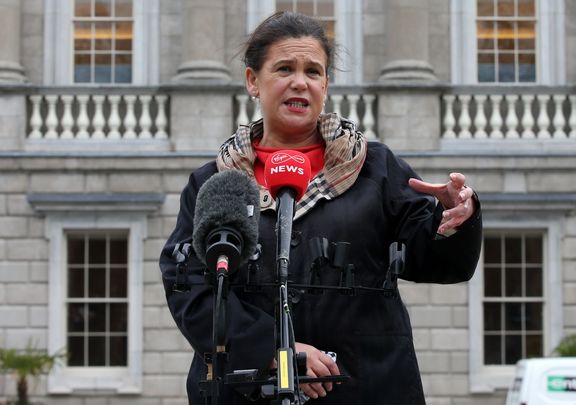 President of Sinn Féin, Mary Lou McDonald, photographed outside Leinster House on March 12, 2021.