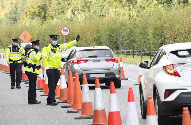 Gardai checkpoint during the Covid lockdown.