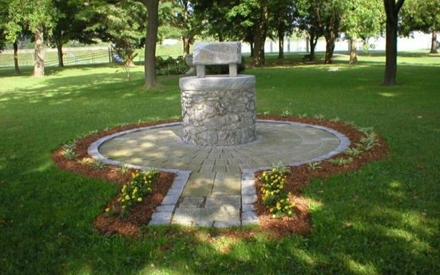 The Irish Famine Memorial in War Veterans Park in Olean prior to its destruction. \n