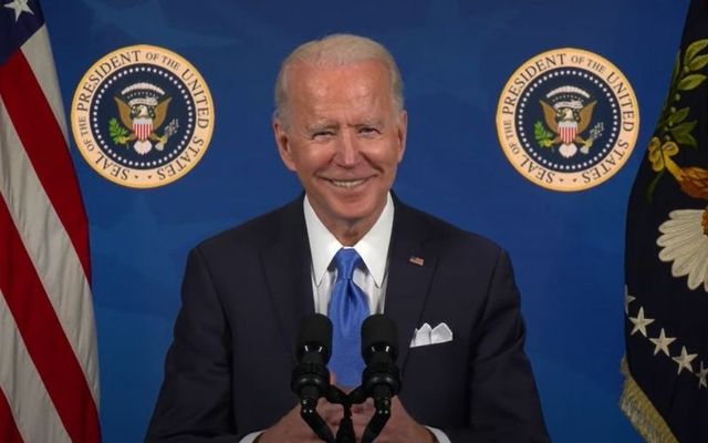 President Joe Biden\'s congratulatory video for newly-naturalized Americans.