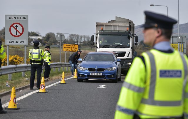 Police at the Northern Irish border.