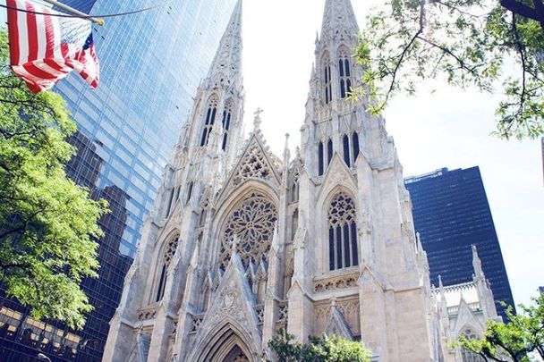 St. Patrick\'s Cathedral in New York City where Irish LGBT people rallied against a recent announcement from the Vatican.