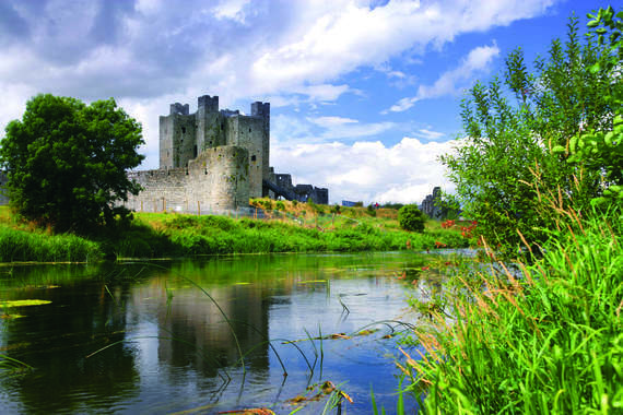 The River Boyne as it flows past Trim Castle in County Meath. 