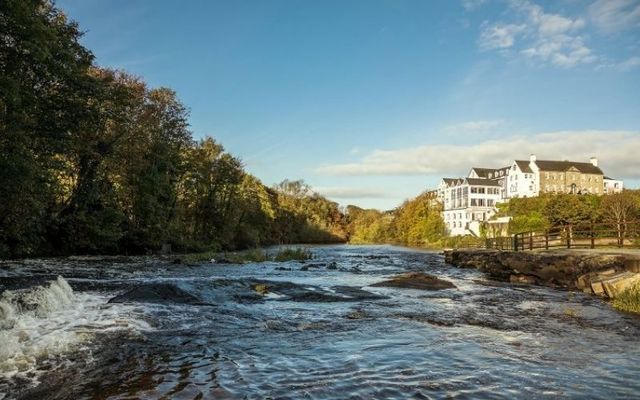 The River Inagh as it flows past the Falls Hotel & Spa in County Clare.