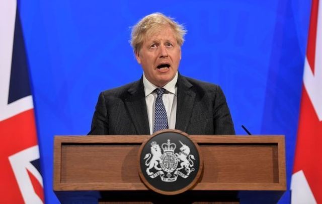 April 20, 2021: UK Prime Minister Boris Johnson holds a news conference at Downing Street in London, England. 