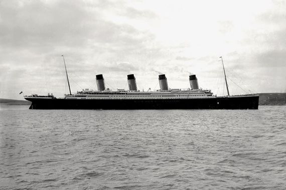 The Titanic in Cobh Harbour. 