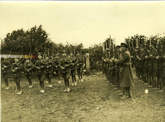 Irish Free State Army soldiers standing in formation.