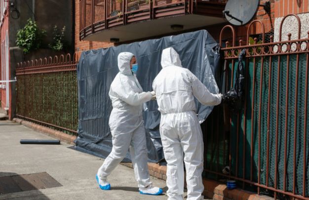 Gardaí attend the scene in Dublin City Center.