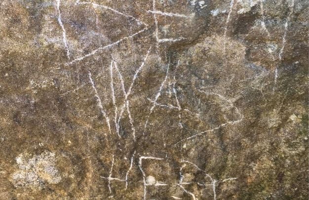\"Ben Was Here\" was scratched into a cairn at Loughcrew, County Meath. 