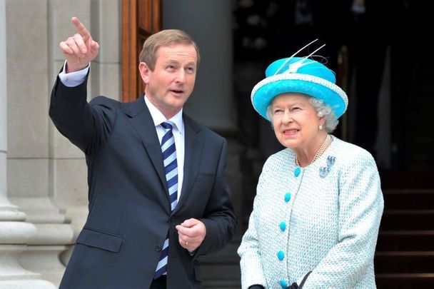 May 18, 2011: Taoiseach Enda Kenny and Queen Elizabeth at Government Buildings in Dublin.