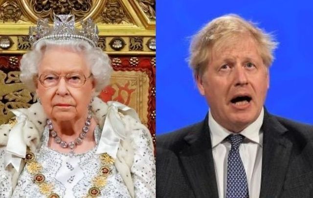 Queen Elizabeth and UK Prime Minister Boris Johsnon.