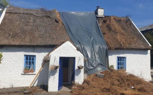 Williams\' thatched roof was destroyed in the blaze. 