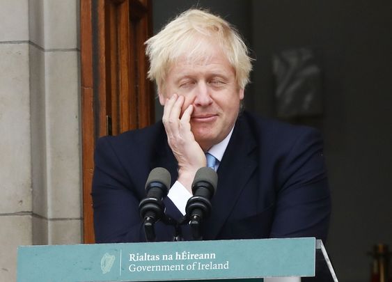 British Prime Minister Boris Johnson, photographed at a press conference in Ireland, in 2019.