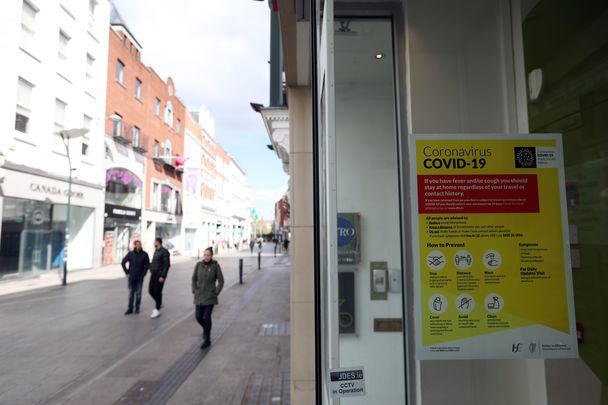 Grafton Street, during April 2021, Ireland had been in lockdown since Christmas.