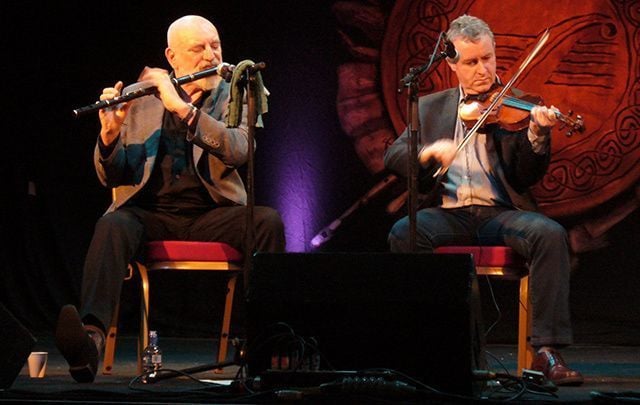 Matt Molloy and John Carty of the Chieftains, one of the most famous bands associated with Claddagh Records.