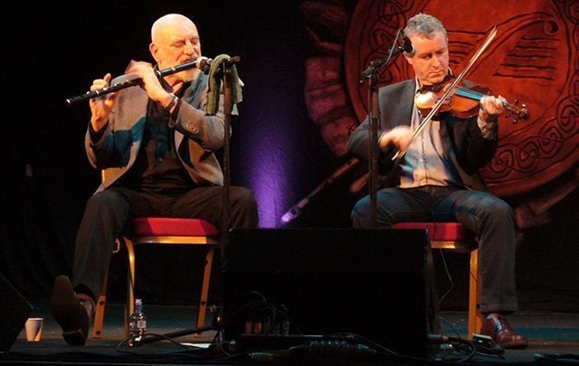 Matt Molloy and John Carty of the Chieftains, one of the most famous bands associated with Claddagh Records. 