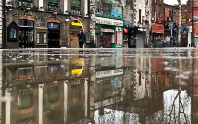 Dublin\'s Temple Bar after a January rainstorm. 