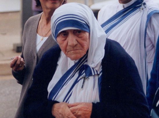 Mother Teresa photographed in 1996, a year before her death.