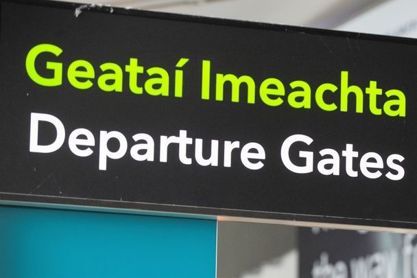 Departure gates at Dublin Airport.