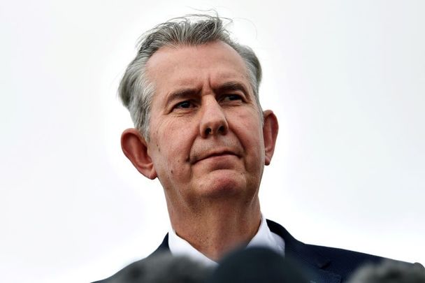 May 14, 2021: Edwin Poots gives a statement to the media at Stormont after being elected as the new Democratic Unionist Party leader in Belfast, Northern Ireland.